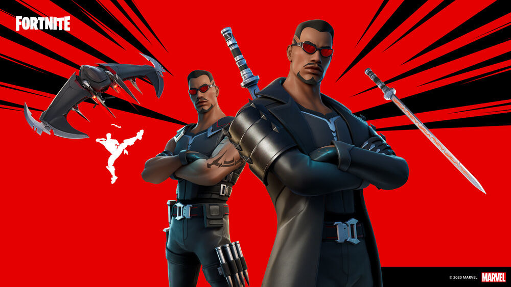 Fortnite&#x27;s Blade outfit poses in promotional poster