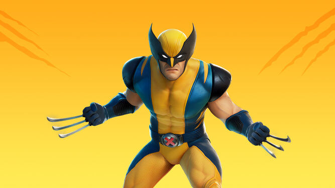Fortnite outfit of Wolverine poses with his claws