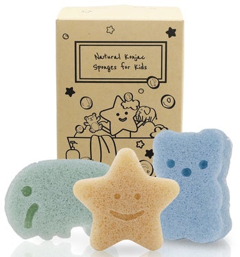 The konjac bath sponges in elephant, bear and star shapes