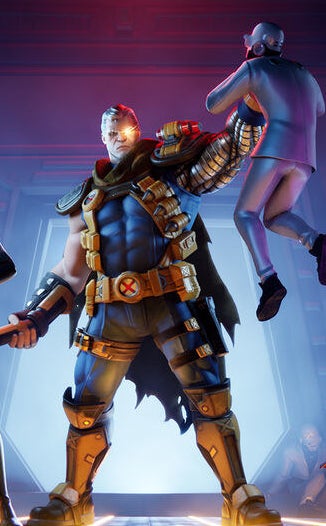 Psylocke&#x27;s Fortnite skin poses with her hand glowing purple