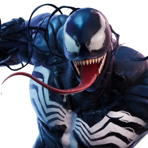 Venom Fortnite character sticking his tongue out