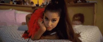 Ariana Grande gif from the Thank U, Next music video 