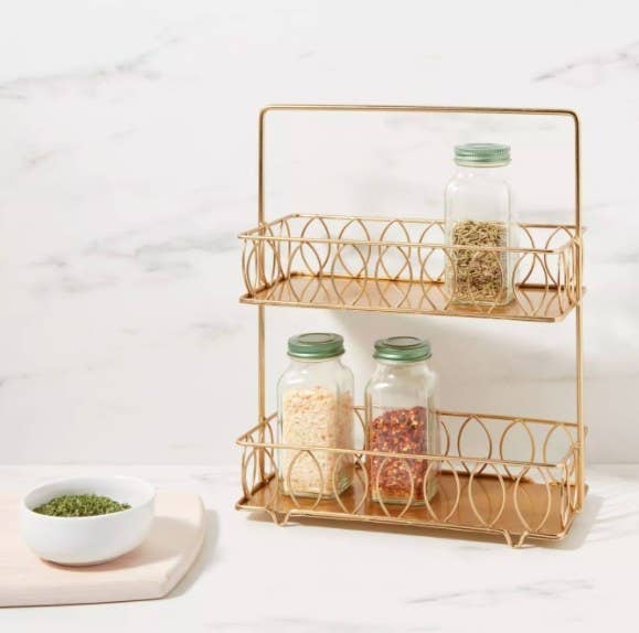 Gold wire spice rack