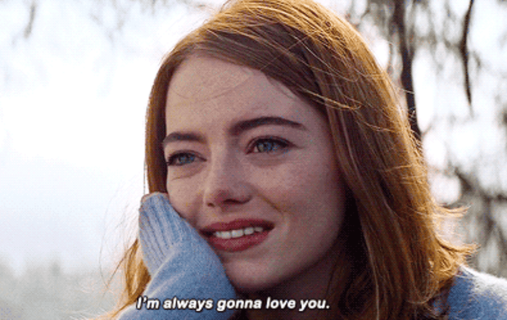 Emma Stone saying, &quot;I&#x27;m always gonna love you&quot;
