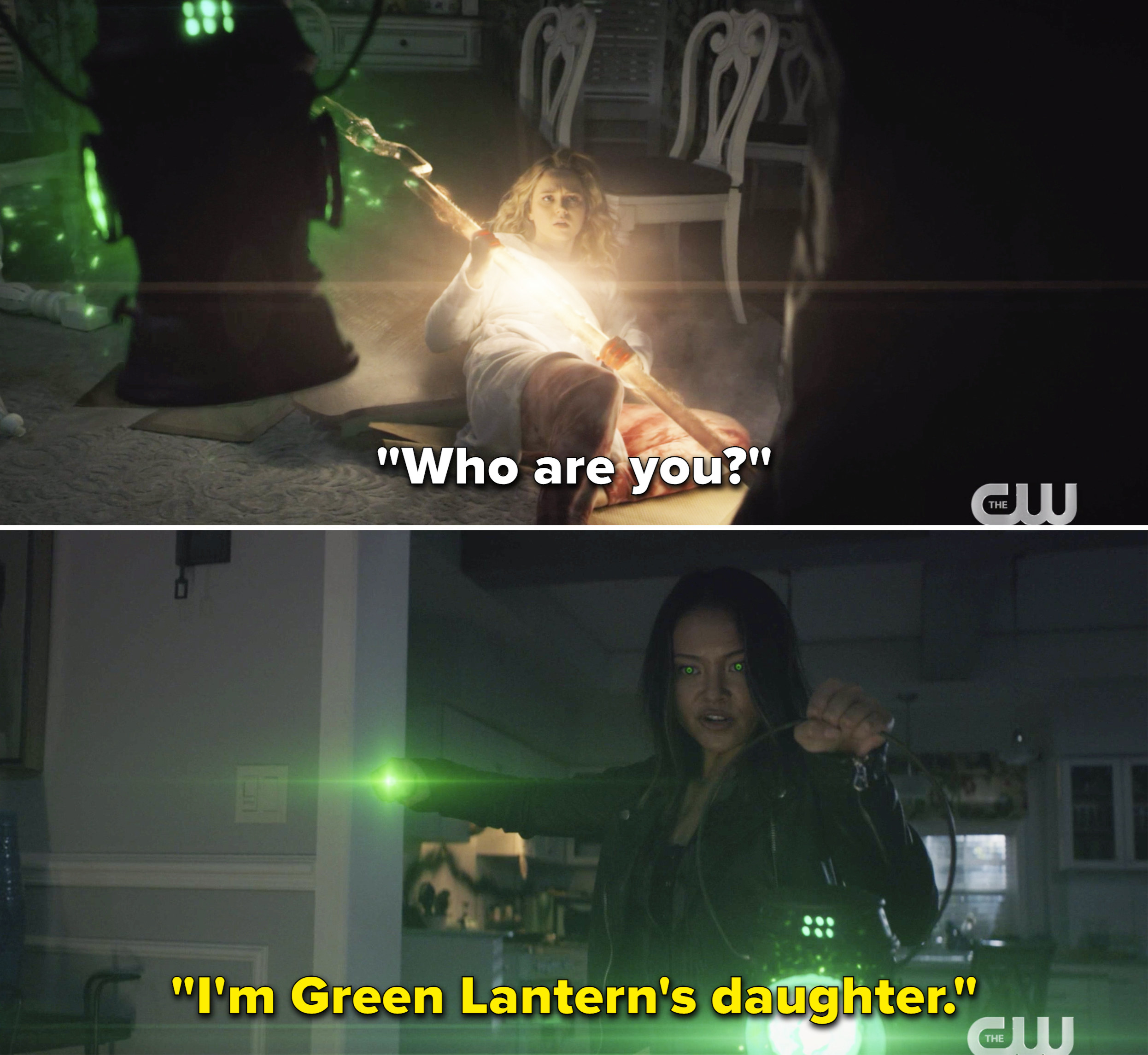 Jennie saying, "I'm Green Lantern's daughter"