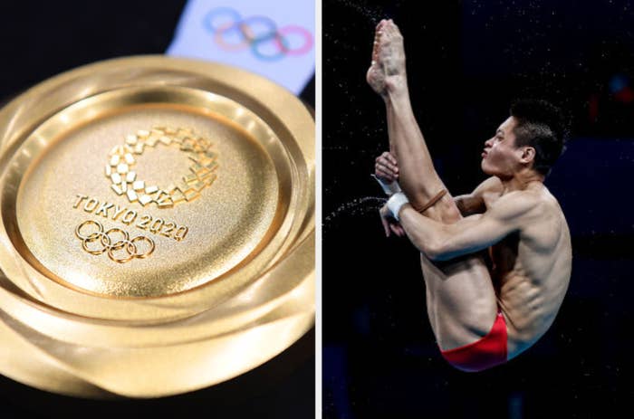 Tokyo gold medal and diver