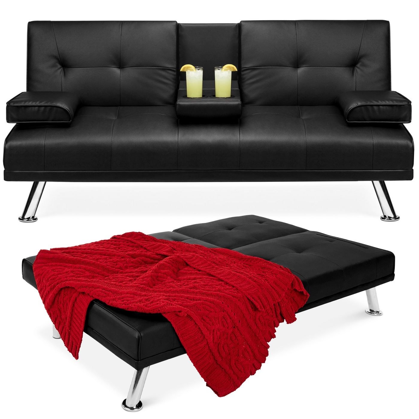 The convertible sofa in sofa and bed configurations