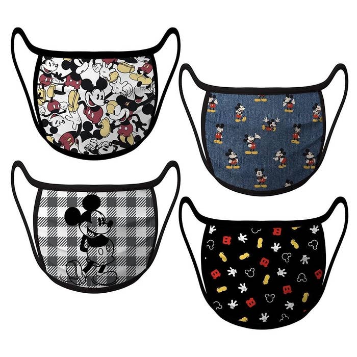 The mickey mouse four pack of face masks