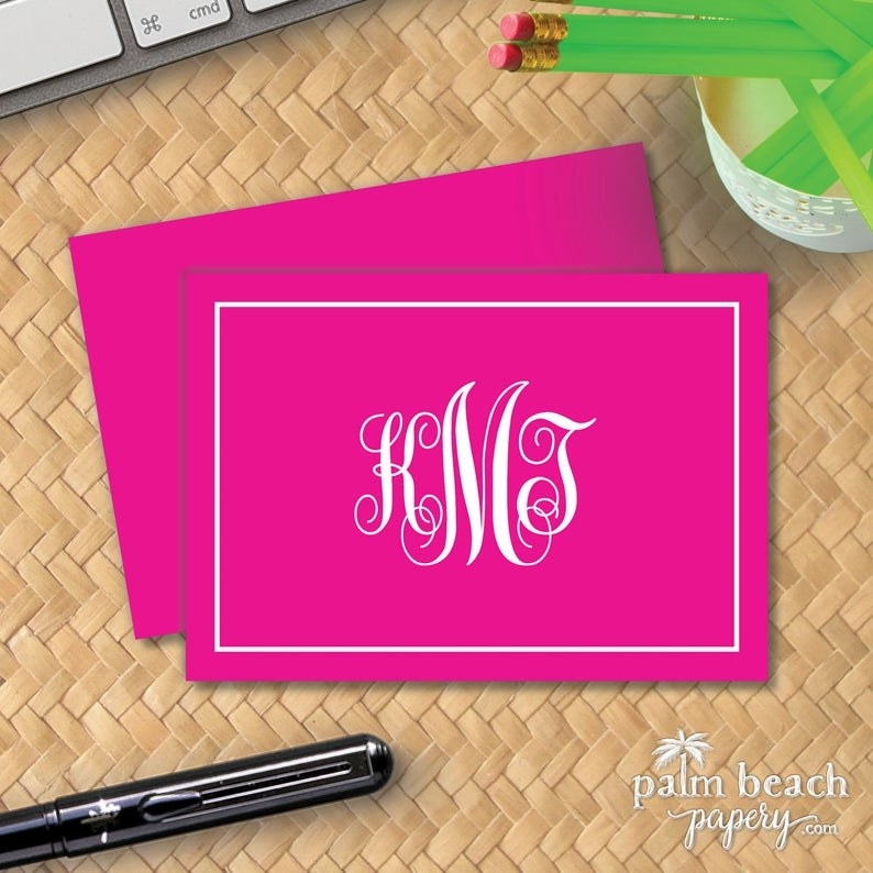 The monogrammed note cards