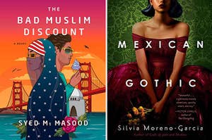 （左）被起诉M Masood的“坏穆斯林折扣”的封面；（右）Silvia Moreno-Garcia的“墨西哥哥特式”的封面