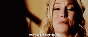 Caroline saying &quot;it hurts so bad I can&#x27;t breathe&quot; and crying