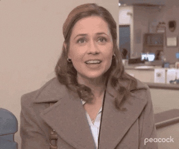 GIF of Pam saying &quot;I can&#x27;t,&quot;