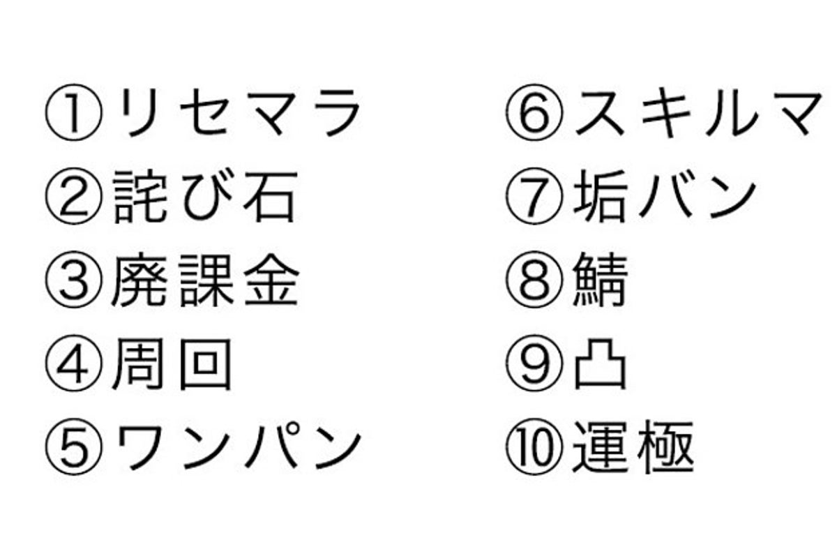 10代にしかわからない 特殊なゲーム用語クイズ