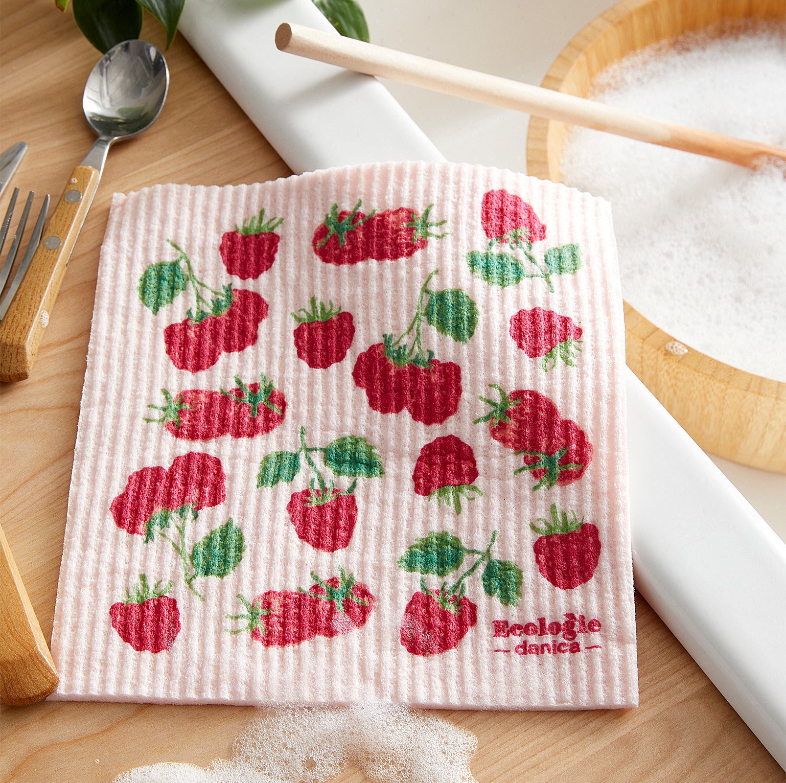 A dishcloth on a counter