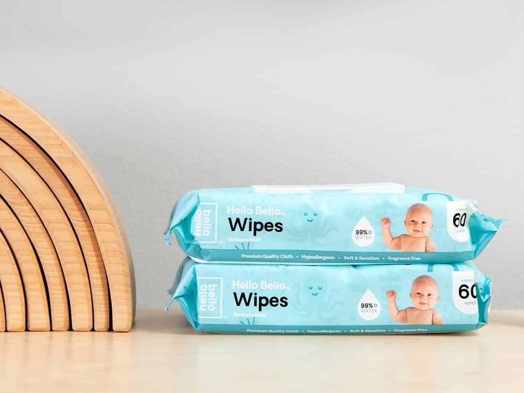 Two packs of baby wipes stacked on top of each other