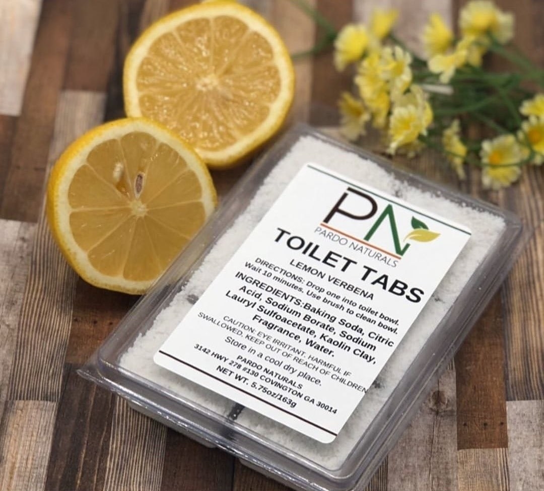 the pack of lemon verbena toilet tabs