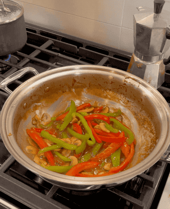 gif of veggies cooking in wok
