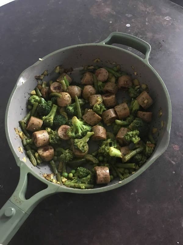 A meal BuzzFeed Editor Bek O&#x27;Connell cooked in the always pan
