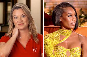 hannah from below deck next to monique from rhop
