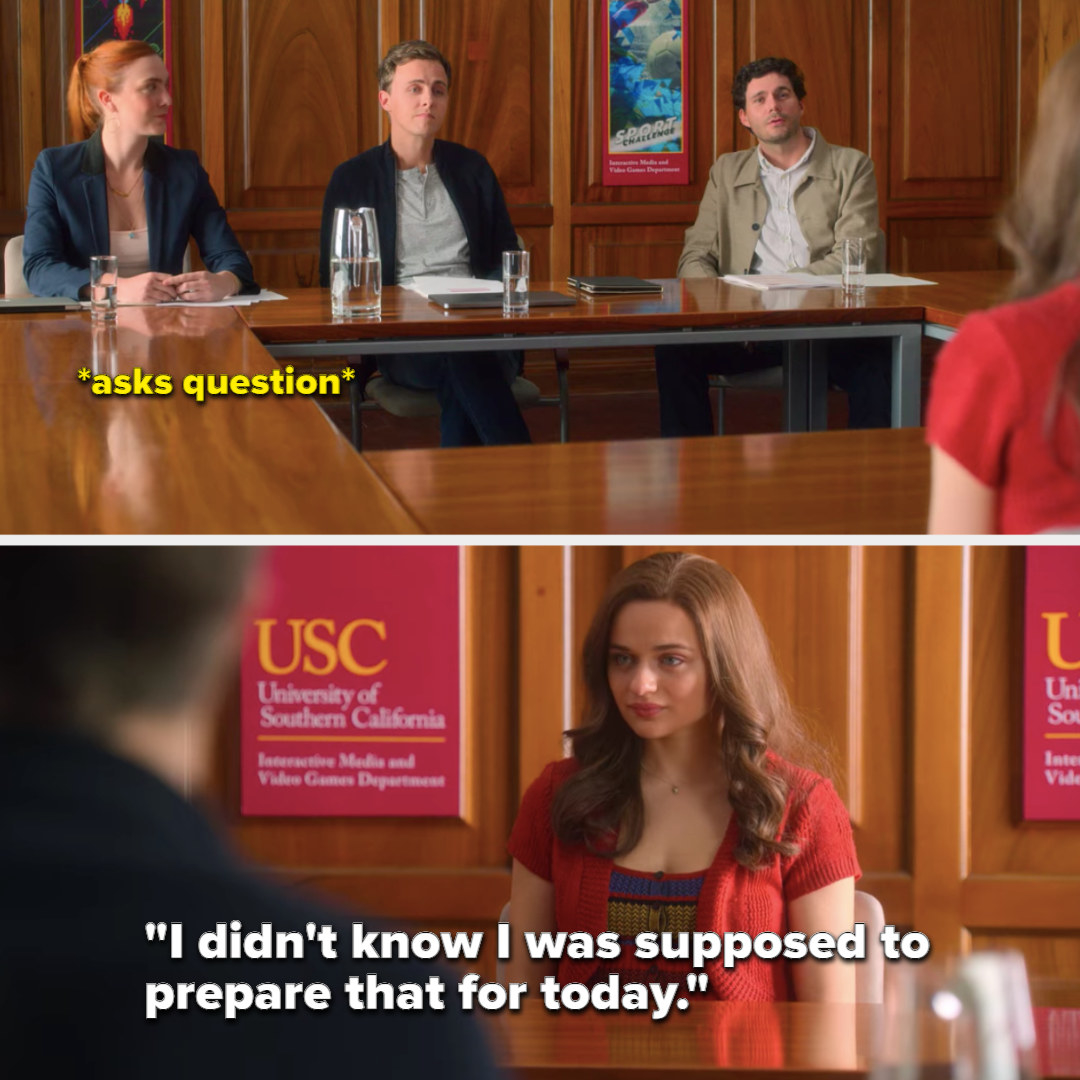 Elle in her college interview for USC