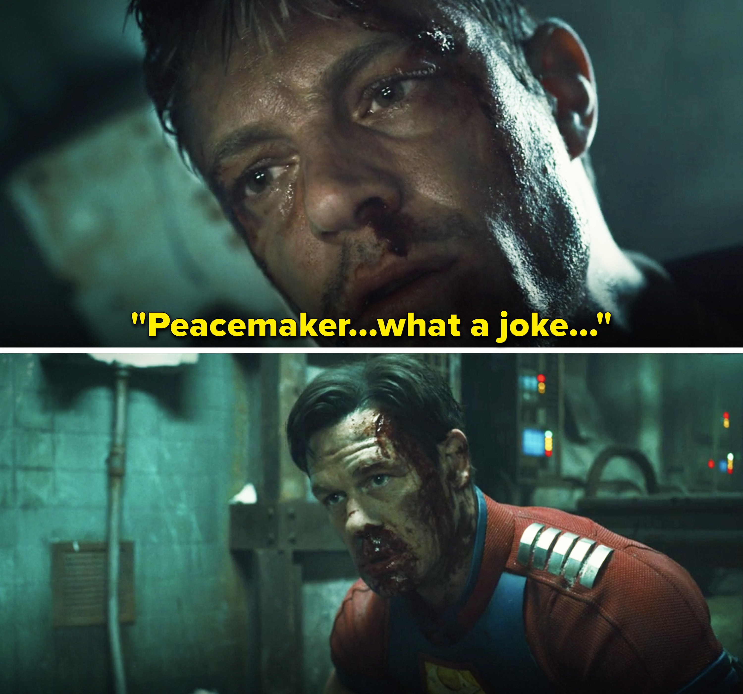 Rick saying, &quot;Peacemaker...what a joke...&quot;