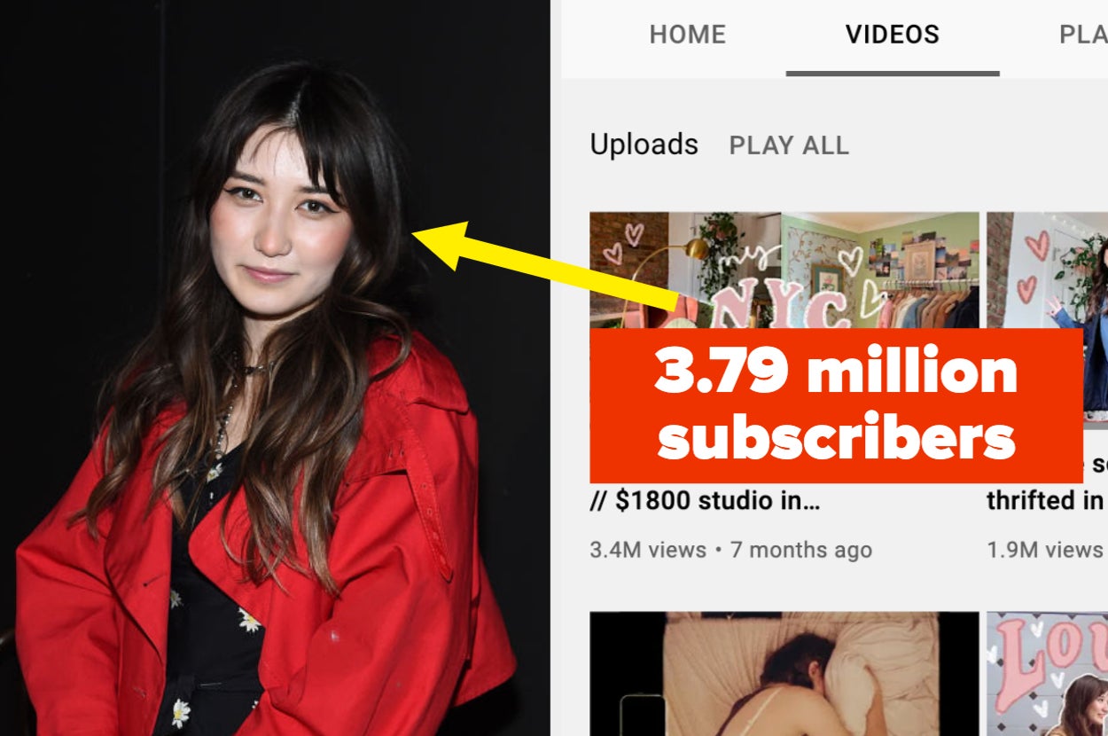 YouTuber Ashley, known as "best dressed," next to a screenshot of her channel with the caption: "3.79 million subscribers"
