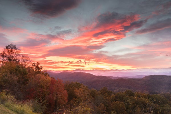 Sunrise in Smokey Mountains National Park, Tennessee.