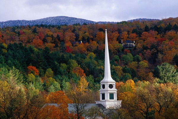 Stowe, Vermont during the fall.