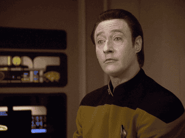 Gif of Data from Star Trek saying, &quot;I have not been entirely successful&quot;