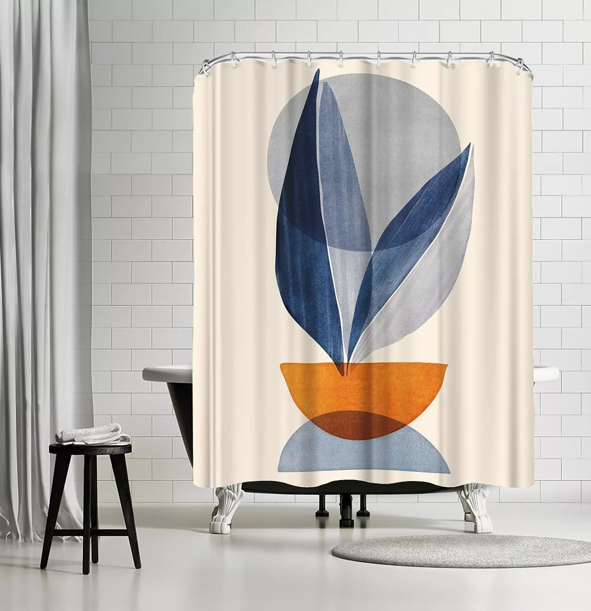 The abstract shapes shower curtain