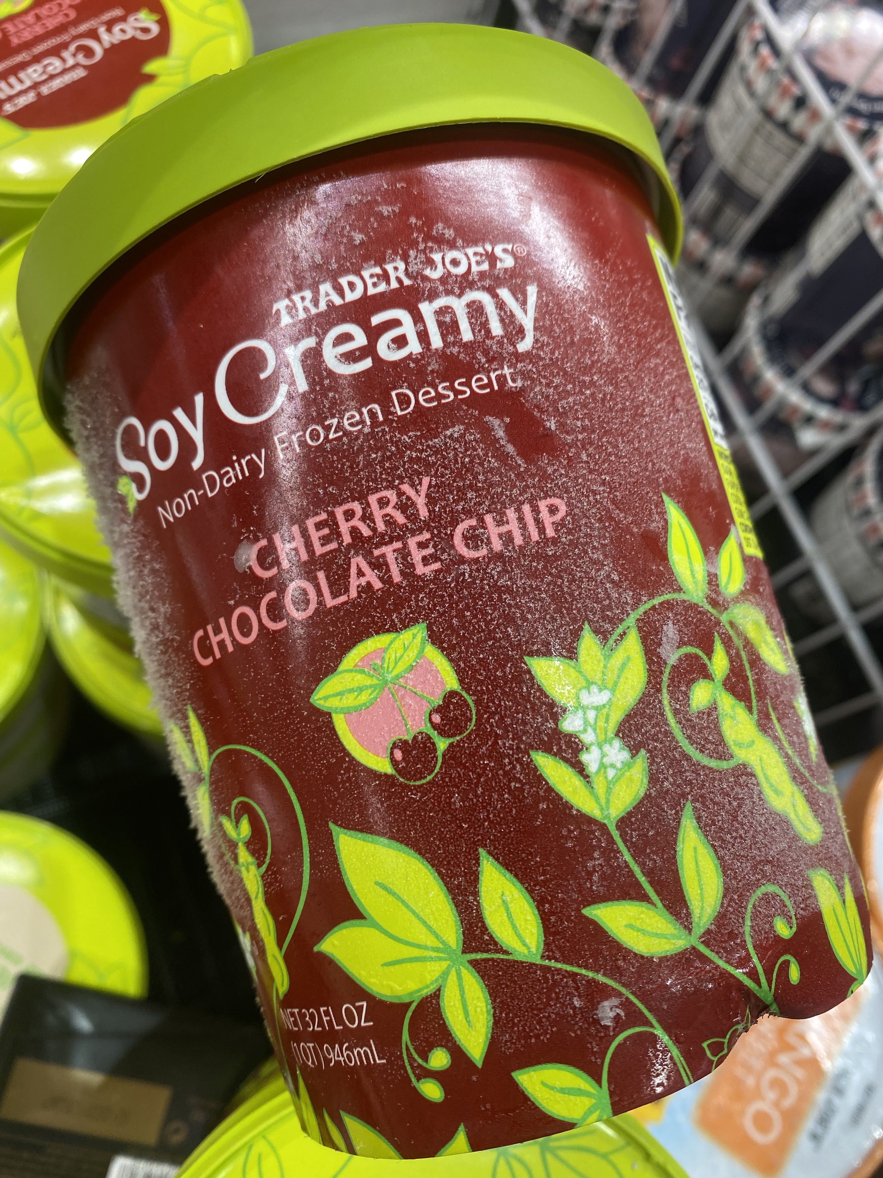 Soy Creamy Non-Dairy Frozen Dessert Cherry Chocolate Chip