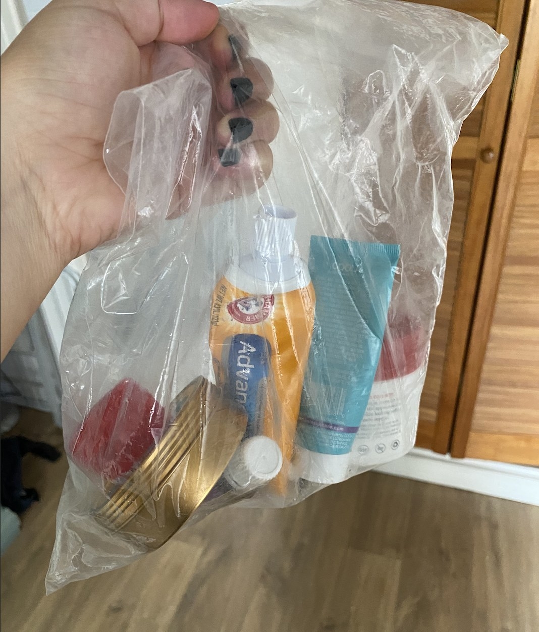 Plastic bag of liquids