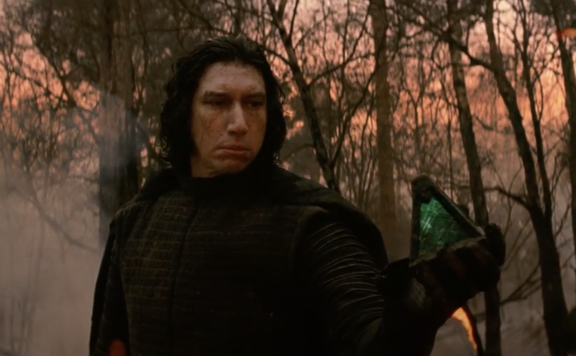 Kylo Ren holding a pyramid in his hand