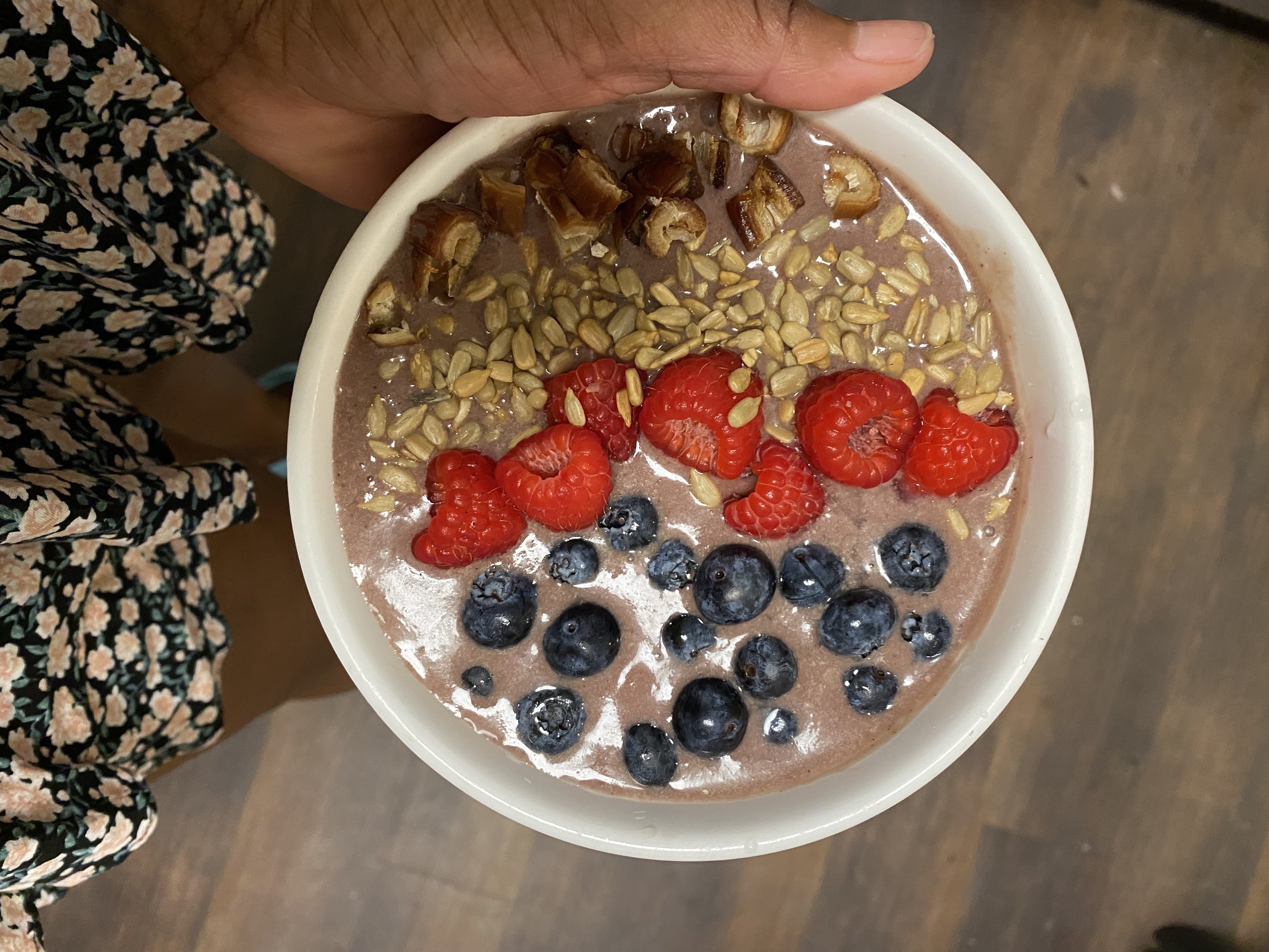 Açaí bowl with fruit on top