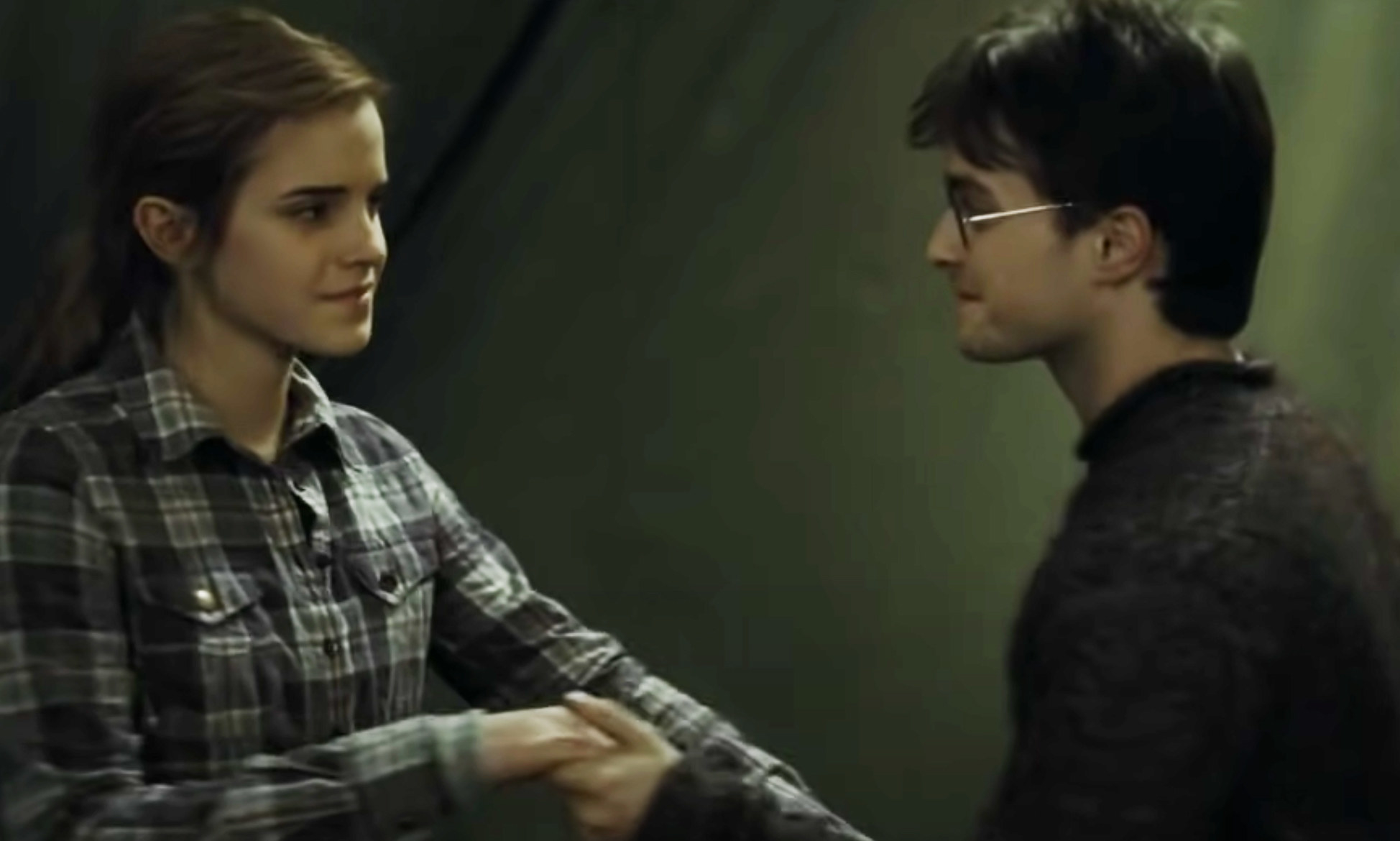 Harry dancing with Hermione