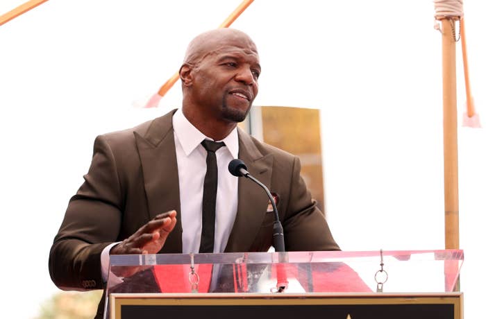 Terry Crews speaks onstage during his Hollywood Walk of Fame Star Ceremony in Hollywood, California