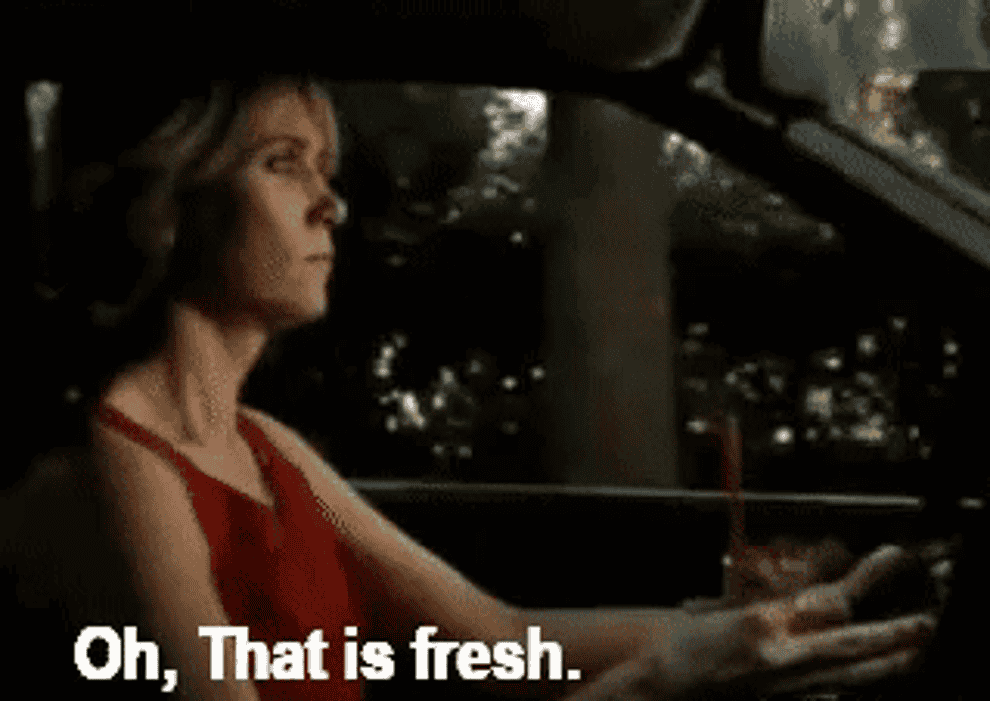 Annie from Bridesmaids saying &quot;oh that is fresh&quot; while sipping lemonade