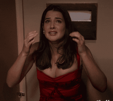 Cobie Smulders crying and wiping away tears