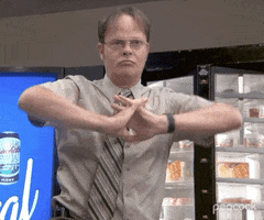 Dwight Schrute cracking his knuckles in preparation