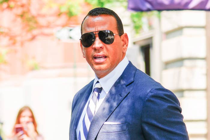 Alex Rodriguez is pictured outside in New York City in July of 2021