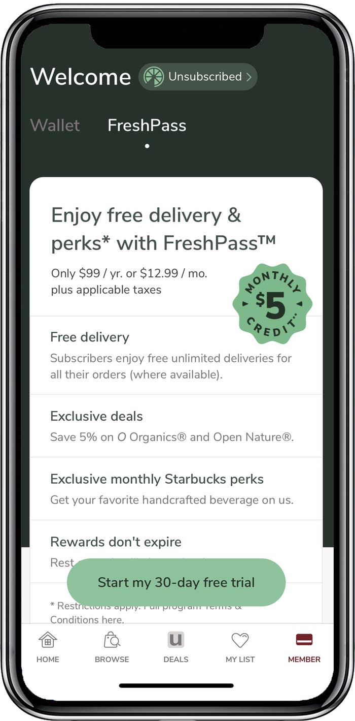 Shaws FreshPass app