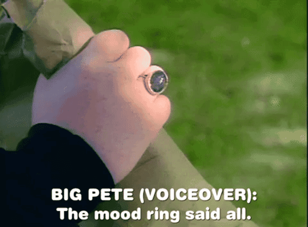 Person with mood ring