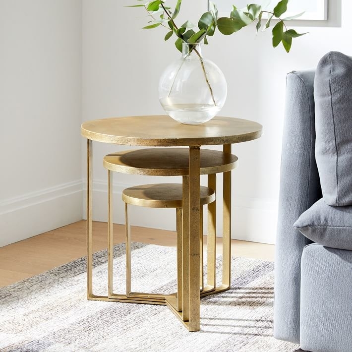 antique brass nesting tables