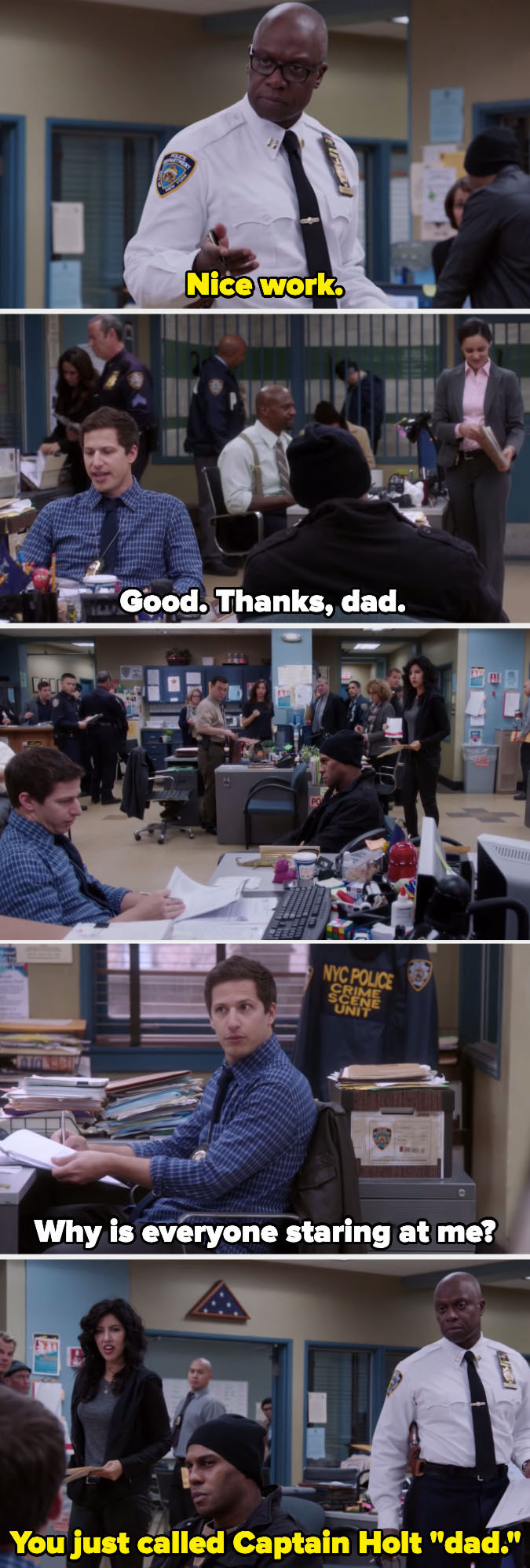 Jake calling Holt &quot;dad&quot; and everyone staring at him