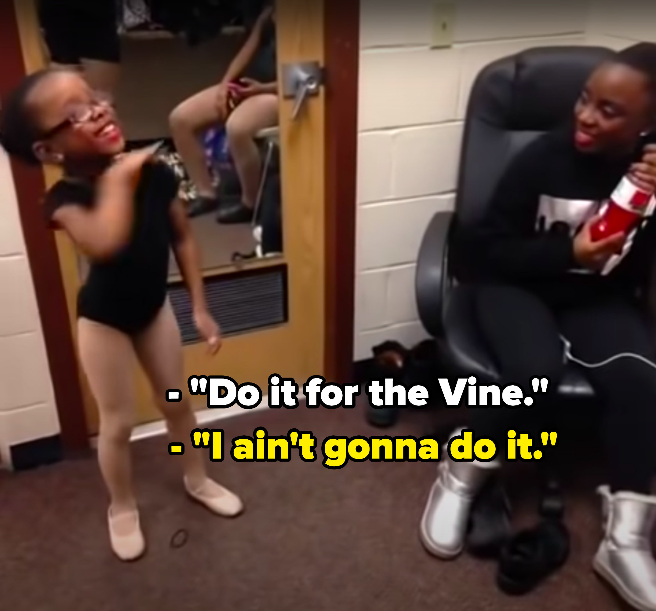 Little girl saying she wont&#x27; do it for the vine