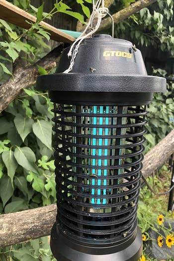 a reviewer photo of the bug zapper lantern 