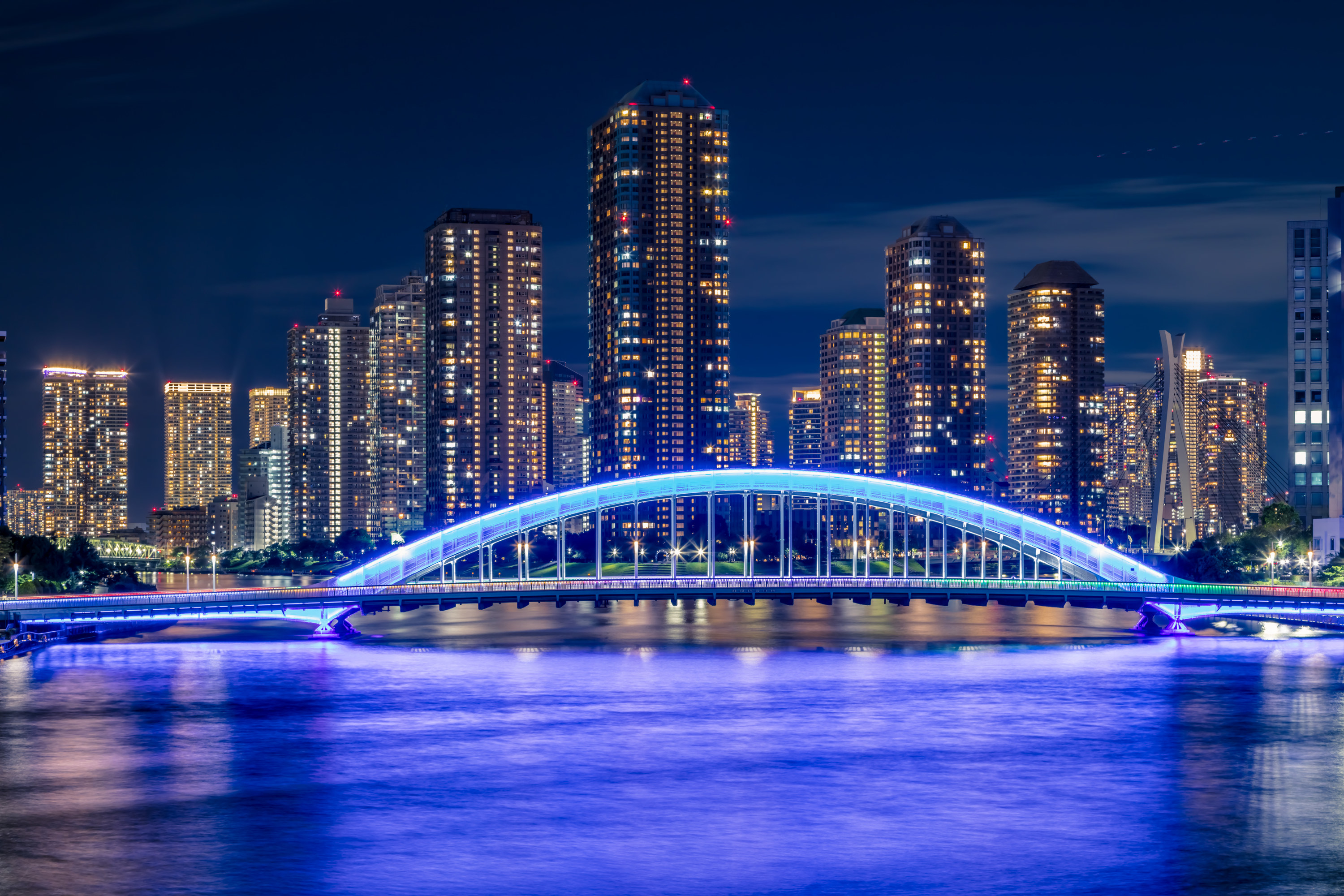 A nighttime view of Tokyo, Japan