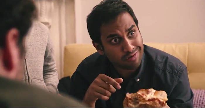 Aziz Ansari eating in a scene of "Master of None."
