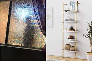 A privacy screen / A ladder bookshelf