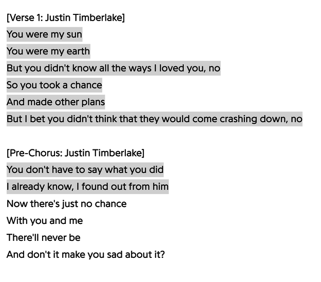 Sad break up lyrics